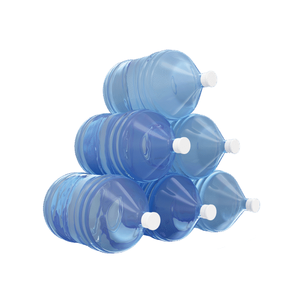 Three bottles of mineral water